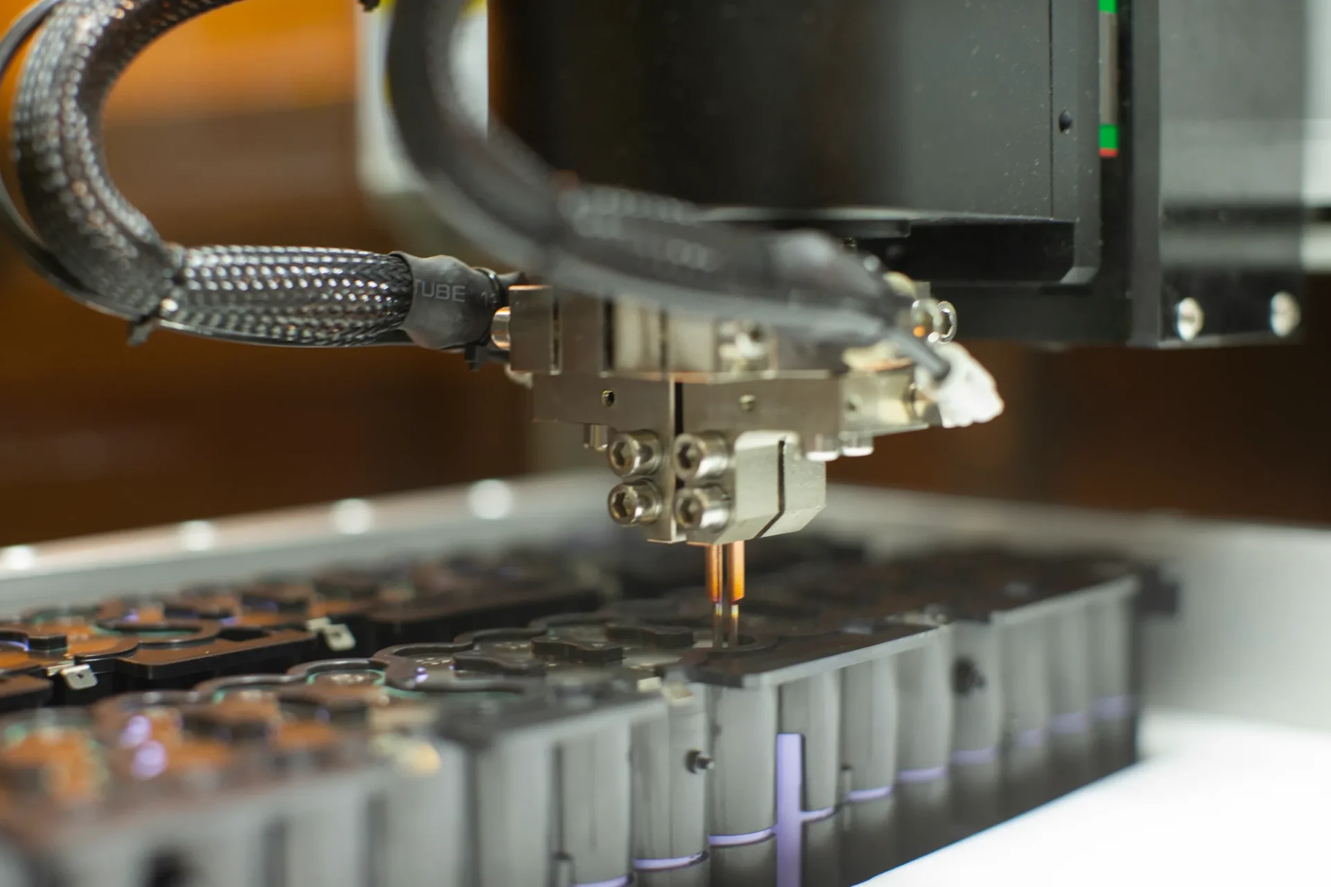 Close-up van 18650 lithium-ion cellen in pack